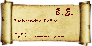 Buchbinder Emőke névjegykártya